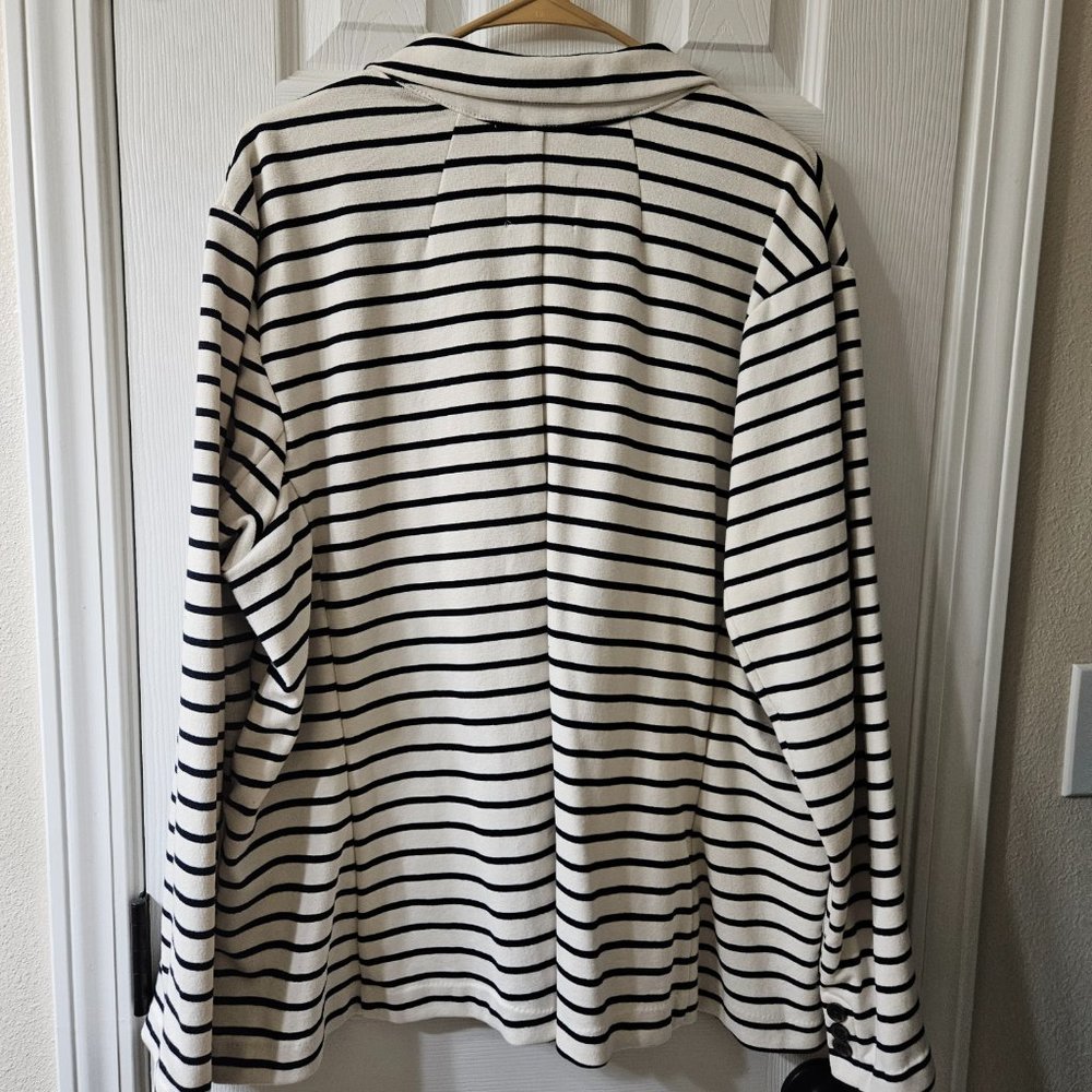 Classic Striped Knit Blazer for Women XXL - Picture 6 of 7